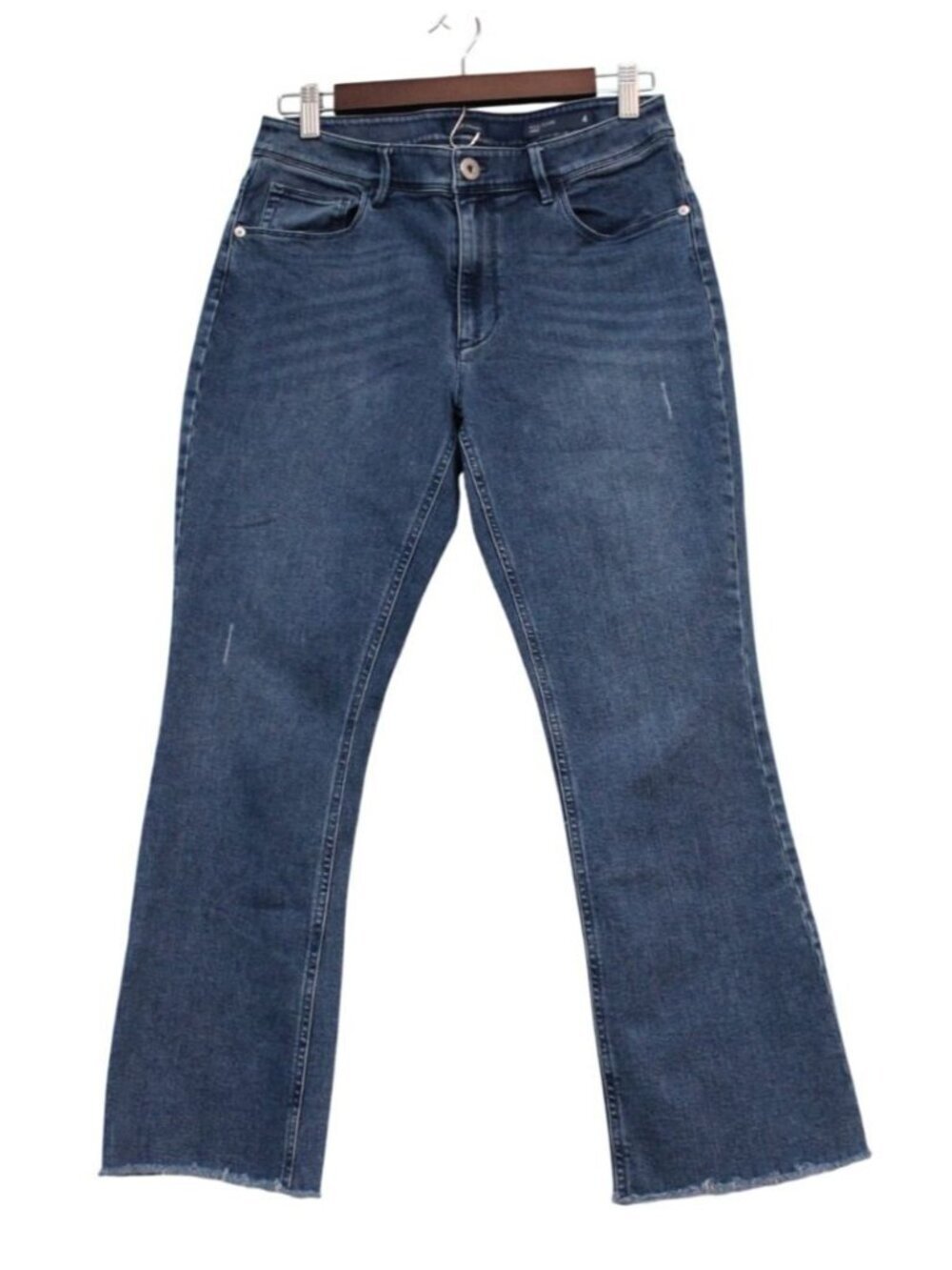 J Jill Jeans Size 4 Kick Flare Ankle Stretch Denim Distressed Preppy Mid Rise